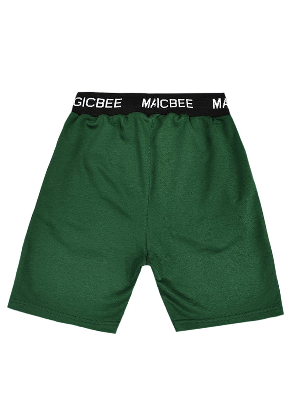 Βερμούδα Magicbee - MB2455 - rib logo shorts πράσινο