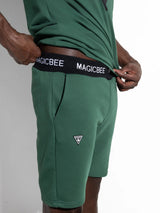 Βερμούδα Magicbee - MB2455 - rib logo shorts πράσινο