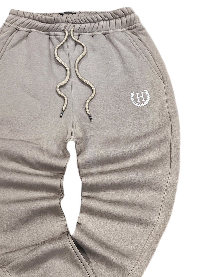 Ανδρική φόρμα Henry clothing - 6-611 - emblem logo sweatpants γκρι μπεζ