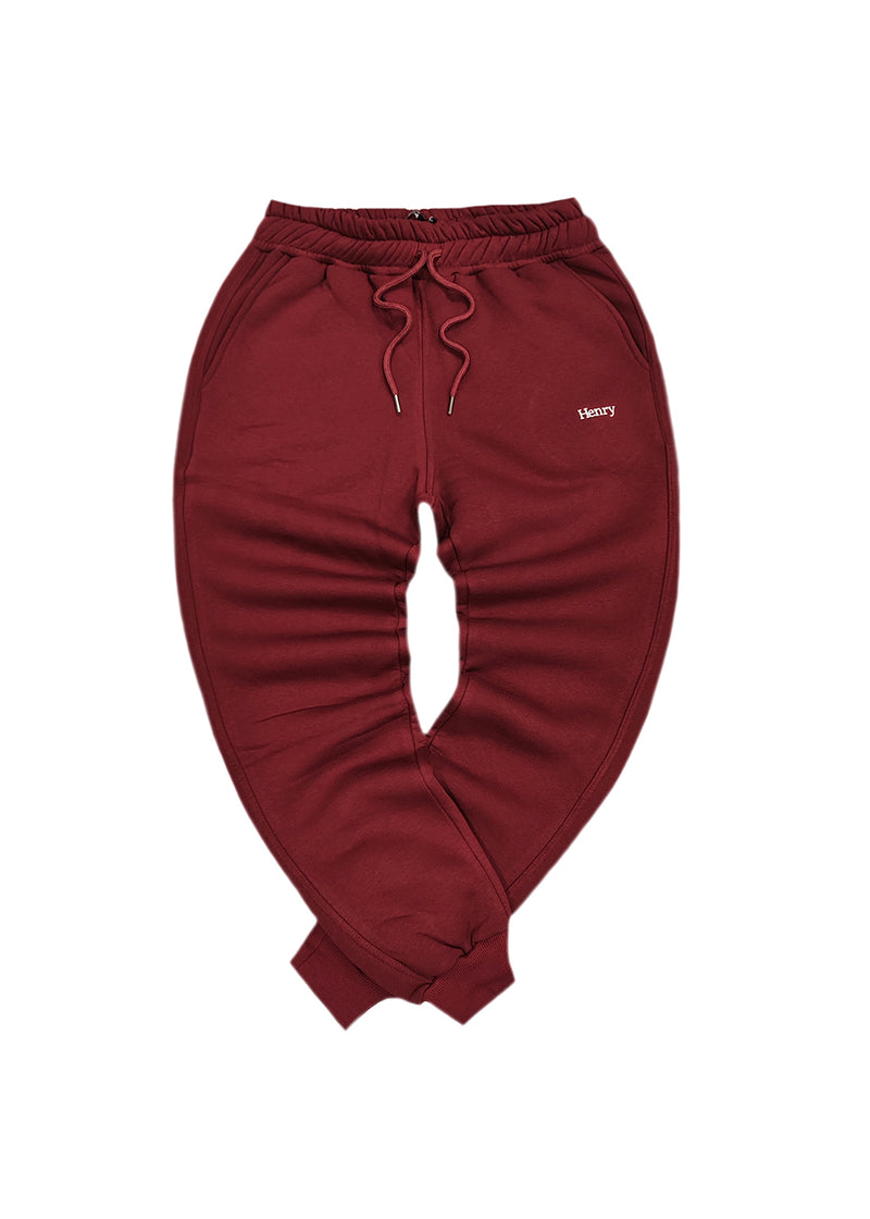 Ανδρική φόρμα Henry clothing - 6-613 - logo sweatpants μπορντό