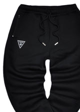 Ανδρική φόρμα Magic bee - MB24402 - zip up pockets triangle logo pants μαύρο