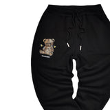 Ανδρική φόρμα Magic bee - MB24405 - glossy bear logo pants μαύρο