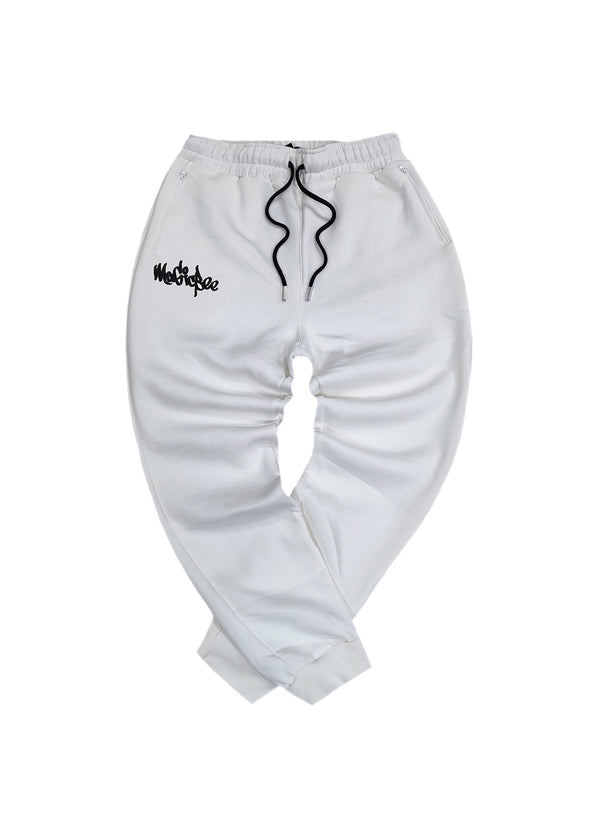 Ανδρική φόρμα Magic bee - MB24409 - embossed logo pants λευκό