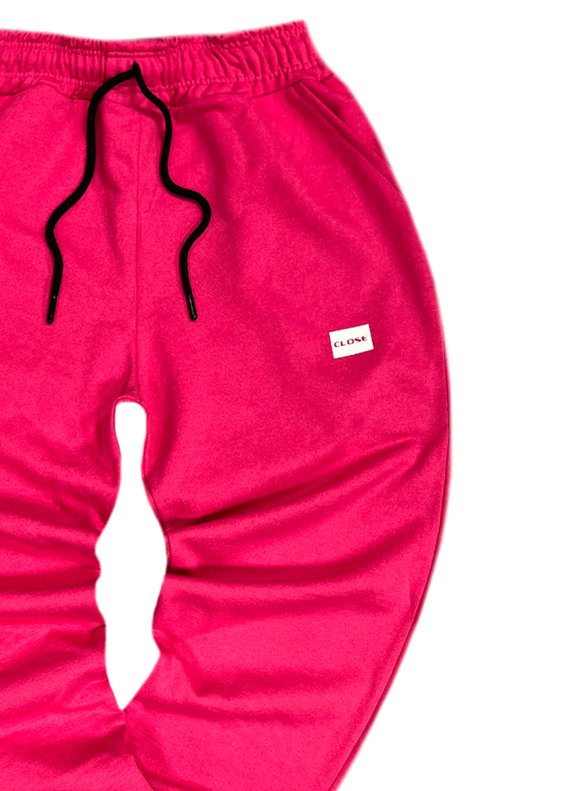 Close society - W24-123 - white logo sweatpants - pink