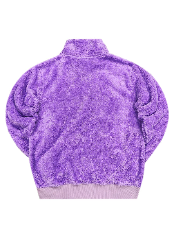 Ανδρική φούτερ με κολάρο New wave clothing - 232-39 - half zip sherpa design λιλά