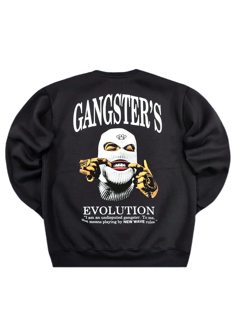 Ανδρικό φούτερ New wave clothing - 242-19 - gangsters evolution σκούρο γκρι