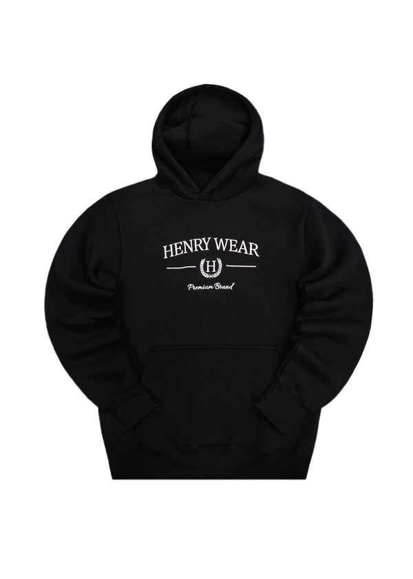 Ανδρικό φούτερ με κουκούλα Henry clothing - 3-654 - hoodie round logo μαύρο