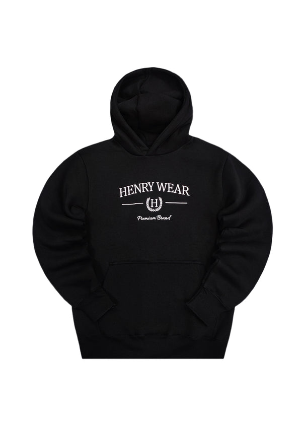 Ανδρικό φούτερ με κουκούλα Henry clothing - 3-654 - hoodie round logo μαύρο