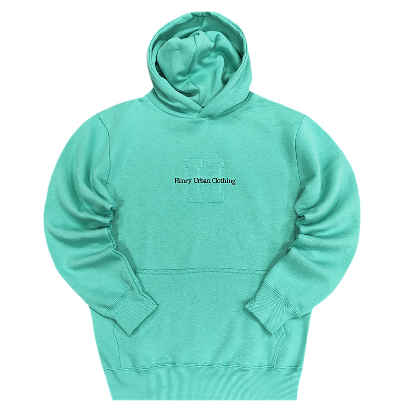 Ανδρικό φούτερ με κουκούλα Henry clothing - 3-657 - hoodie logo βεραμάν.