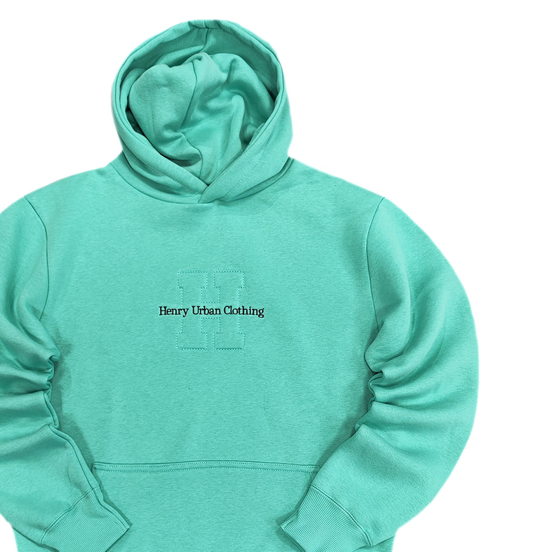 Ανδρικό φούτερ με κουκούλα Henry clothing - 3-657 - hoodie logo βεραμάν.