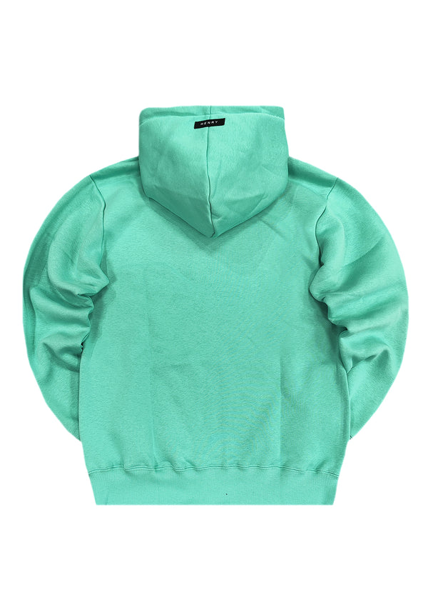 Ανδρικό φούτερ με κουκούλα Henry clothing - 3-657 - hoodie logo βεραμάν.