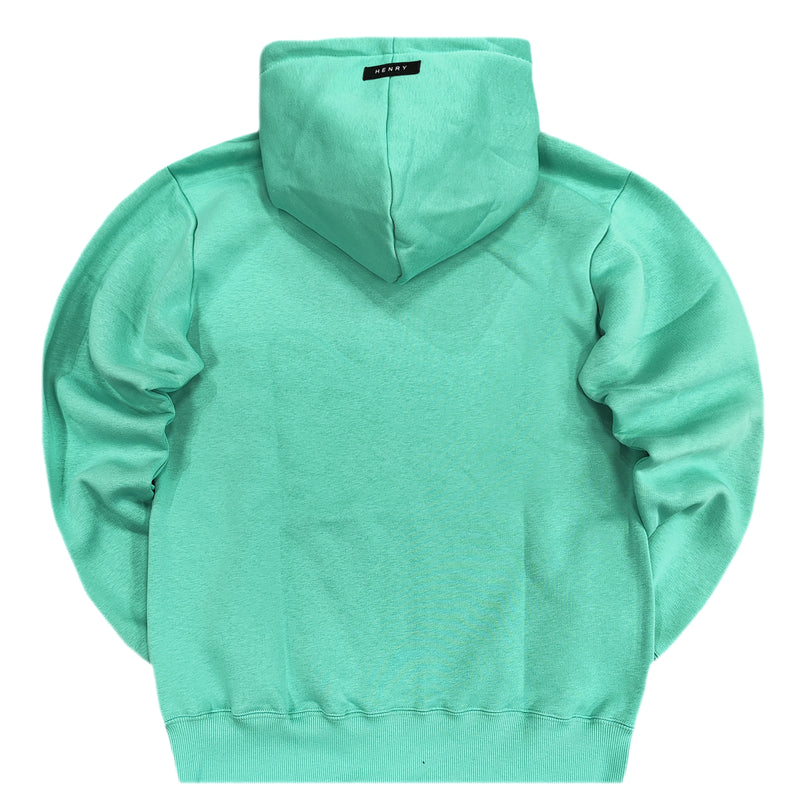 Ανδρικό φούτερ με κουκούλα Henry clothing - 3-657 - hoodie logo βεραμάν.