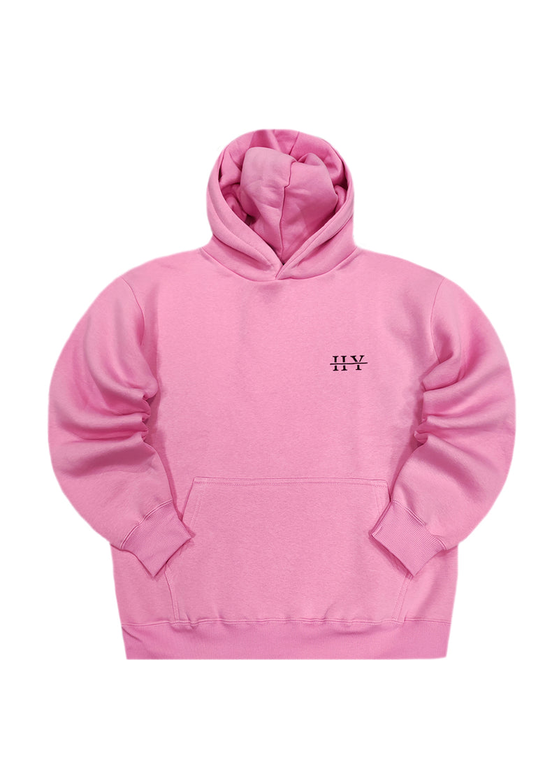 Ανδρικό φούτερ με κουκούλα Henry clothing - 3-661 - back logo hoodie ροζ