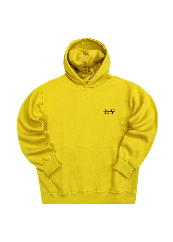 Ανδρικό φούτερ με κουκούλα Henry clothing - 3-661 - back logo hoodie μουσταρδί