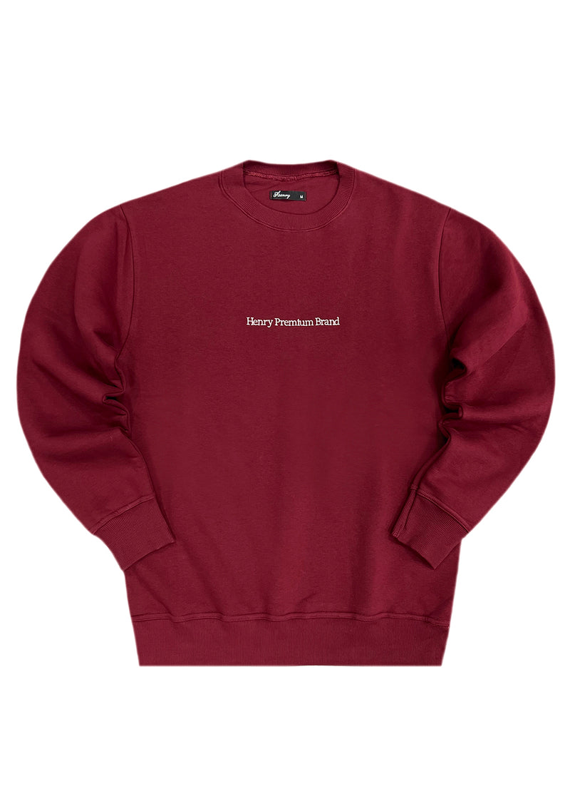 Ανδρικό φούτερ Henry clothing - 3-671 - sweatshirt premium brand logo μπορντό