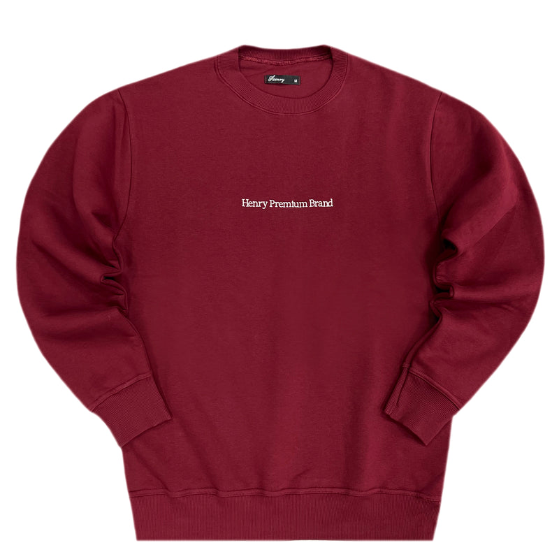 Ανδρικό φούτερ Henry clothing - 3-671 - sweatshirt premium brand logo μπορντό