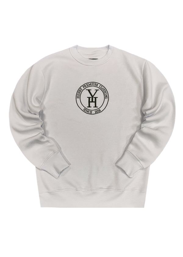 Ανδρικό φούτερ Henry clothing - 3-670 - sweatshirt round logo λευκό.