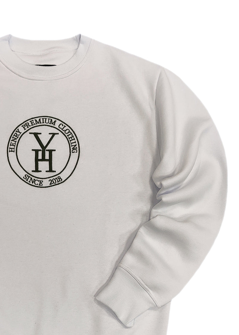 Ανδρικό φούτερ Henry clothing - 3-670 - sweatshirt round logo λευκό