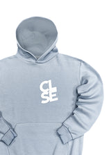 Ανδρικό φούτερ με κουκούλα Close society - C25-205K - white logo hoodie γαλάζιο