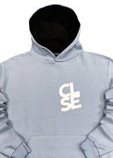 Ανδρικό φούτερ με κουκούλα Close society - C25-205K - white logo hoodie γαλάζιο