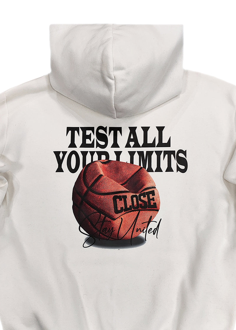 Ανδρικό oversize φούτερ με κουκούλα Close society - C25-308K - basketball hoodie λεύκο