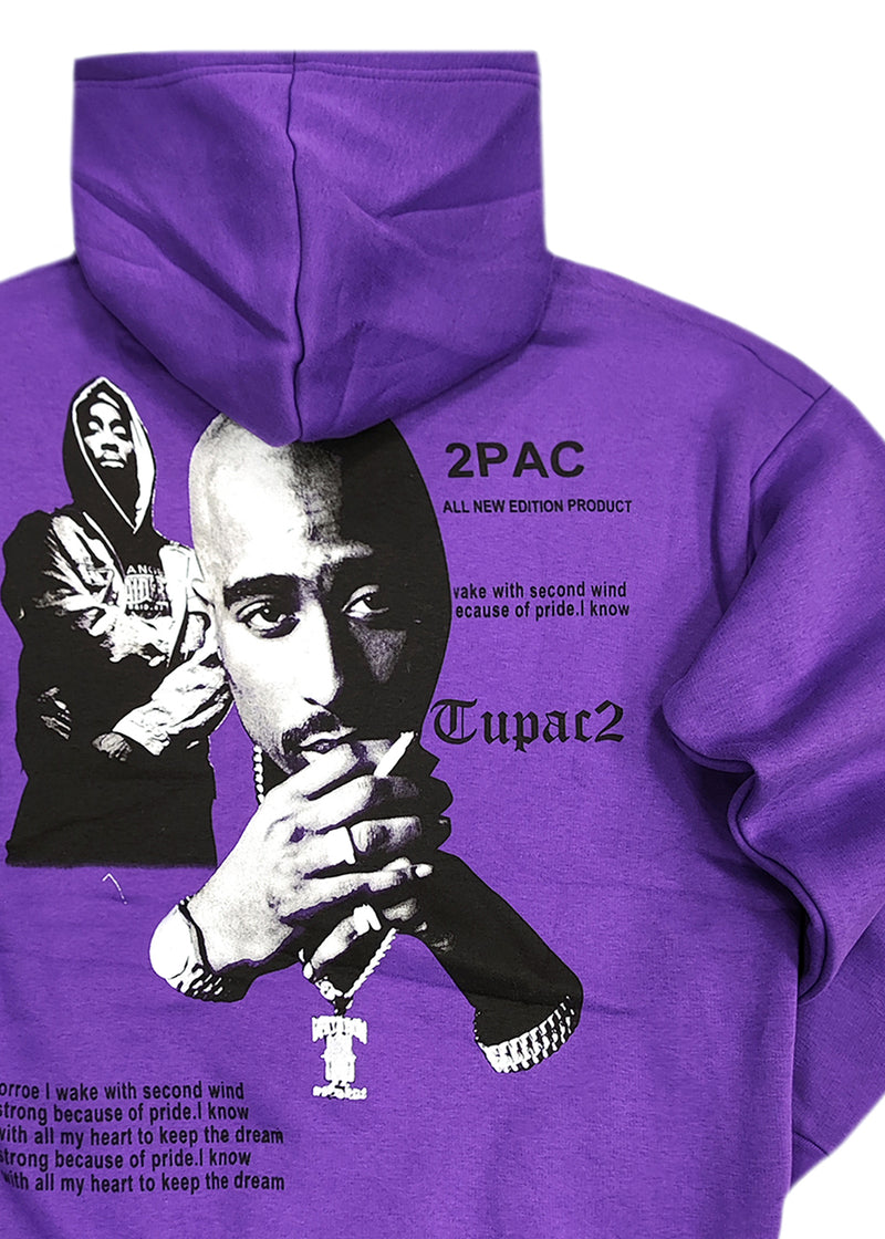 Ανδρικό φούτερ με κουκούλα GUF - CH-100 - Ching Life hoodie μωβ