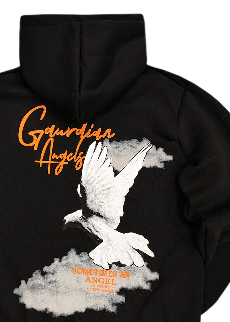 Ανδρικό φούτερ με κουκούλα GUF - CH-102 - guardian angels hoodie μαύρο