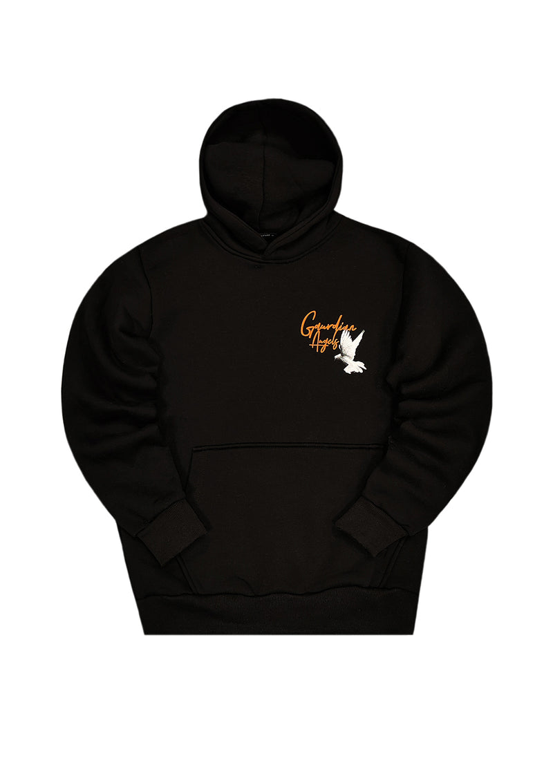 Ανδρικό φούτερ με κουκούλα GUF - CH-102 - guardian angels hoodie μαύρο