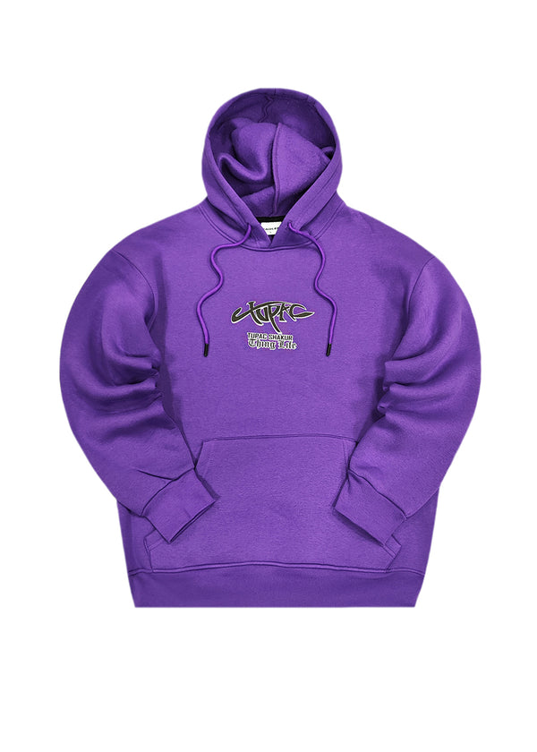 Ανδρικό φούτερ με κουκούλα GUF - CH-110 - tupac shakur hoodie μωβ