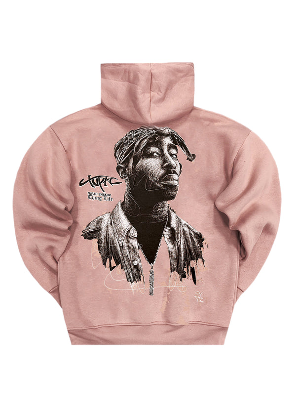 Ανδρικό φούτερ με κουκούλα GUF - CH-110 - tupac shakur hoodie σομόν