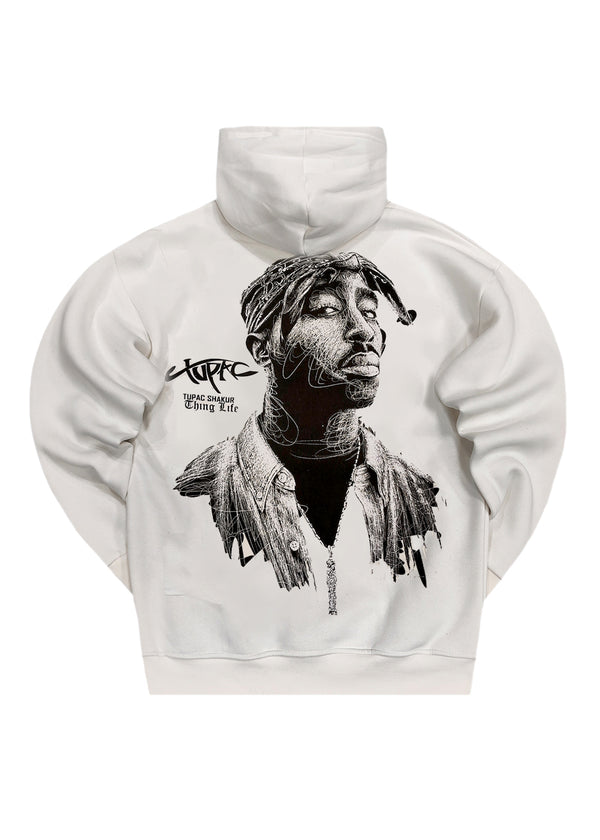 Ανδρικό φούτερ με κουκούλα GUF - CH-110 - tupac shakur hoodie λευκό