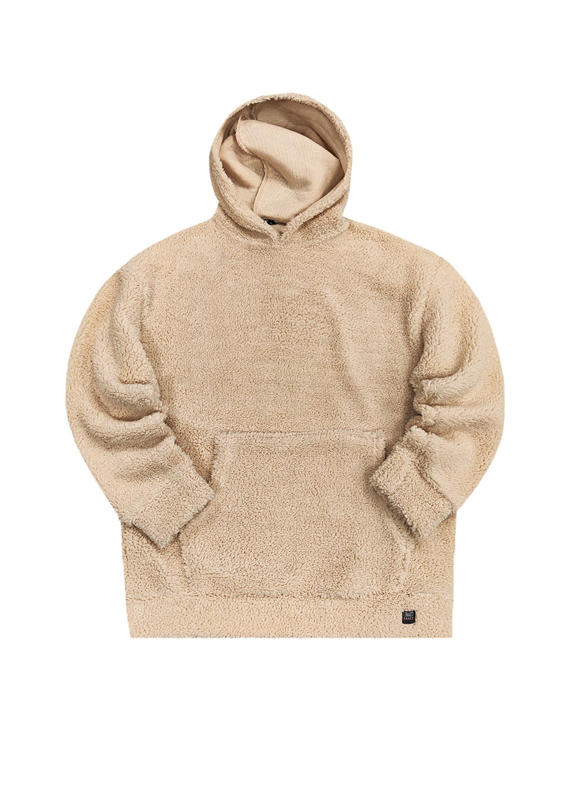 Ανδρικό oversized φούτερ με κουκούλα GUF - KI-110 - Kilit hoodie εκρού