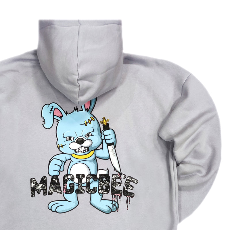 Μακρυμάνικο φούτερ με κουκούλα Magicbee - MB24503 - rabbit logo λιλά