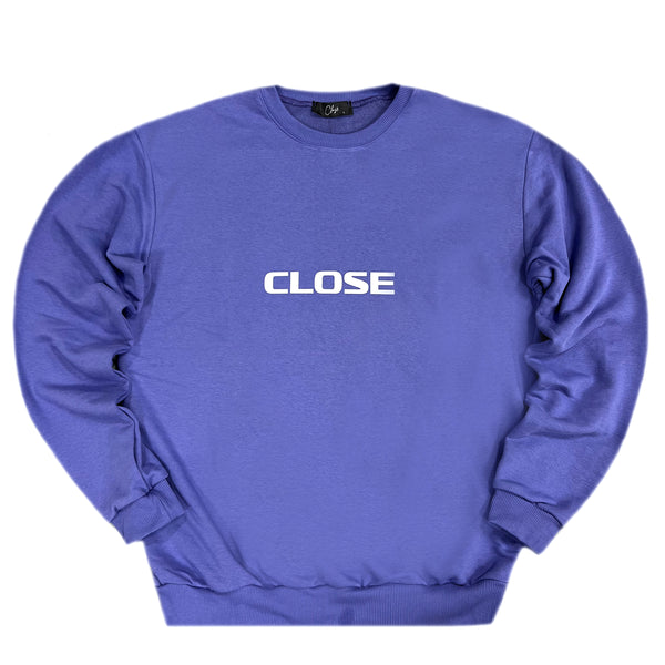 Ανδρικό φούτερ Close society - W22-900- white logo crewneck - μωβ