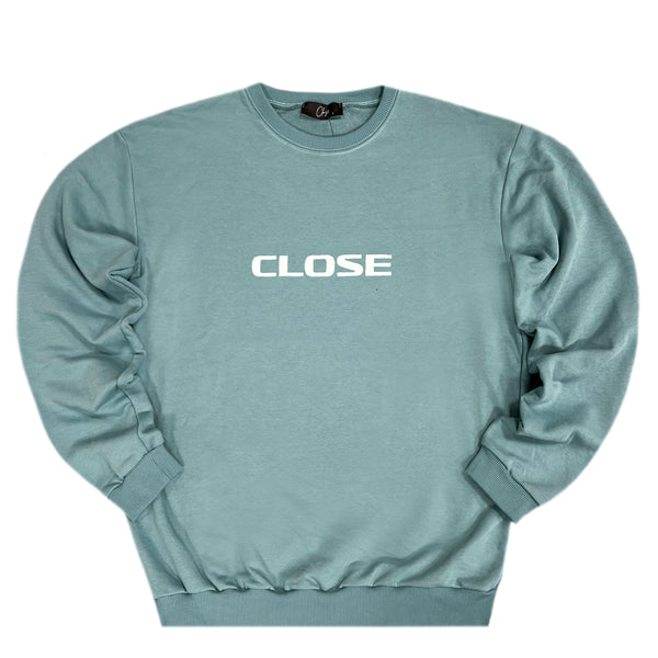 Ανδρικό φούτερ Close society - W22-901- white logo crewneck - γαλάζιο