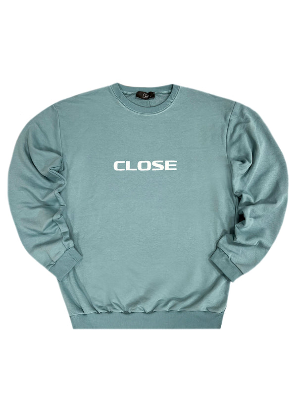 Ανδρικό φούτερ Close society - W22-901- white logo crewneck - γαλάζιο