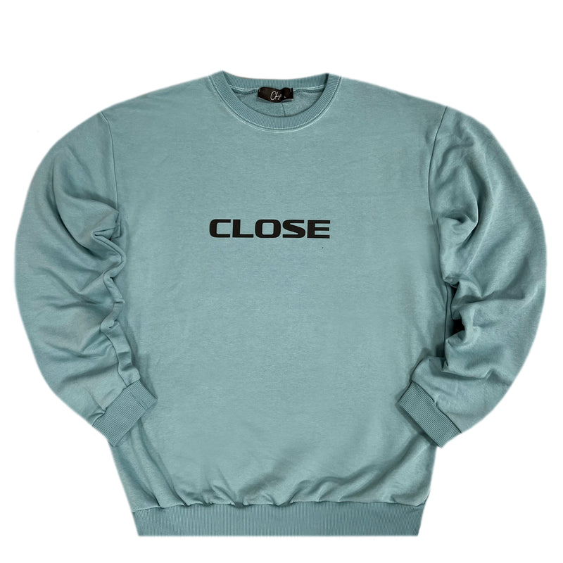 Ανδρικό φούτερ Close society - W22-902- black logo crewneck - γαλάζιο