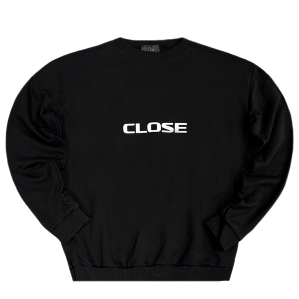 Ανδρικό φούτερ Close society - W23-903- white logo crewneck - μαύρο