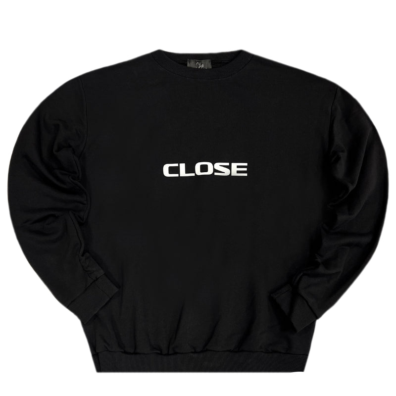 Ανδρικό φούτερ Close society - 5895-13 - white logo crewneck - μαύρο