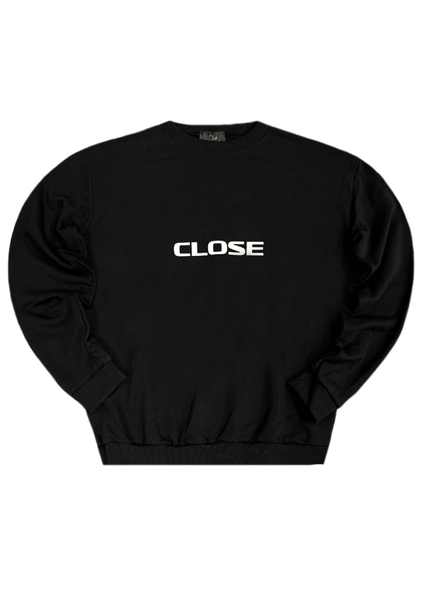 Ανδρικό φούτερ Close society - 5895-13 - white logo crewneck - μαύρο