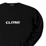 Ανδρικό φούτερ Close society - 5895-13 - white logo crewneck - μαύρο