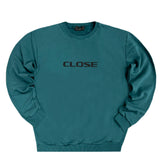 Ανδρικό φούτερ Close society - W22-905- black logo crewneck - πετρόλ