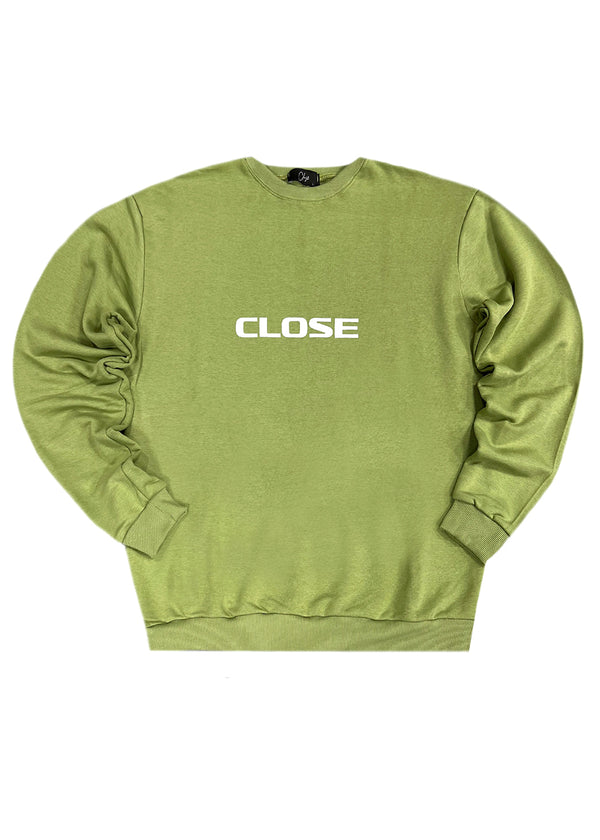 Ανδρικό φούτερ Close society - W22-906- white logo crewneck - λαχανί