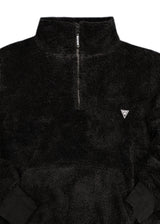 Ανδρική φούτερ με κολάρο New wave clothing - 232-39 - half zip sherpa design μαύρο