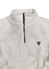 Ανδρική φούτερ με κολάρο New wave clothing - 232-39 - half zip sherpa design λευκό