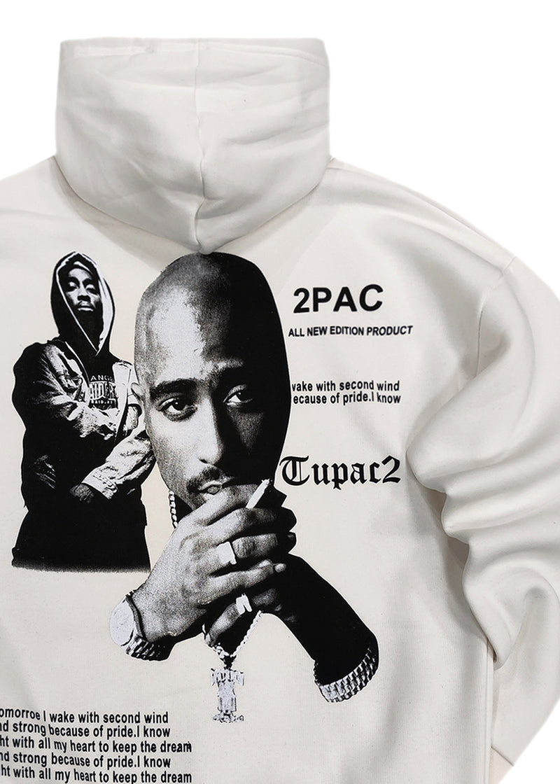 Ανδρικό φούτερ με κουκούλα GUF - CH-100 - Ching Life hoodie λευκό