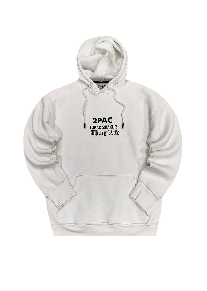 Ανδρικό φούτερ με κουκούλα GUF - CH-100 - Ching Life hoodie λευκό