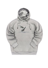 Ανδρικό φούτερ με κουκούλα GUF - CH-101 - line again hoodie γκρι