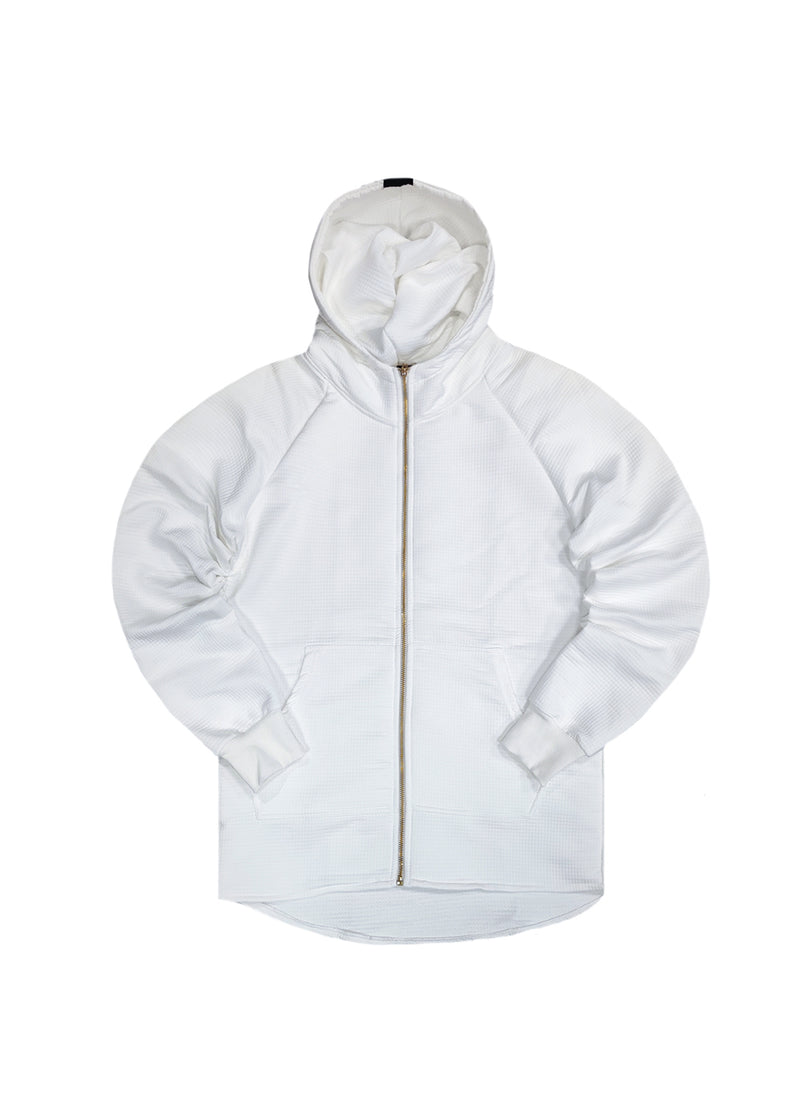 Ζακέτα Vinyl art clothing - 38050-02 - quilted hooded λευκό