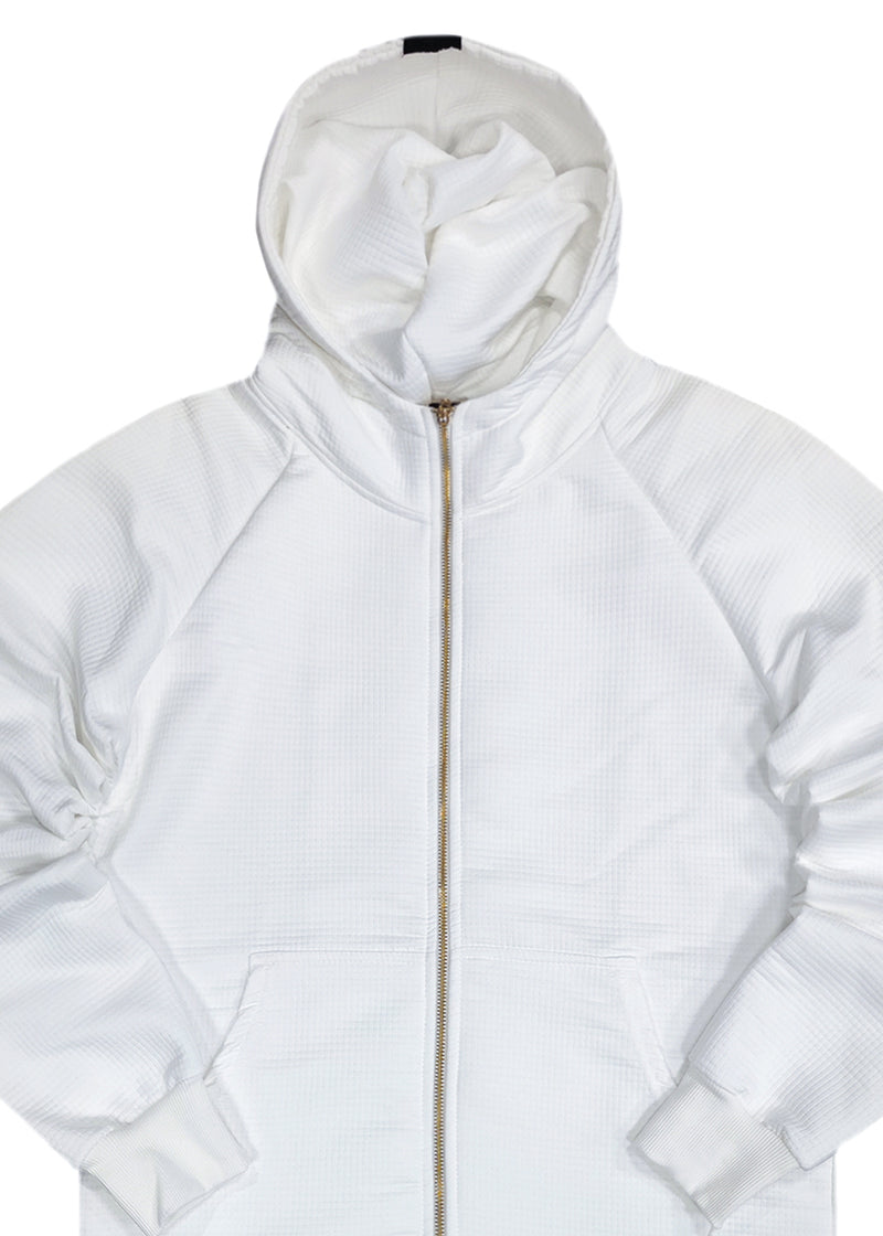 Ζακέτα Vinyl art clothing - 38050-02 - quilted hooded λευκό